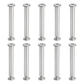 PATIKIL Hex Chicago Screws, 10 Set Binding Screw Posts M6 x 55 mm Connecting Hex Drive Socket Cap Bolt Nuts for Scrapbook Leather Belt Album Photo Furniture Repair, Silver - size: M6 x 55