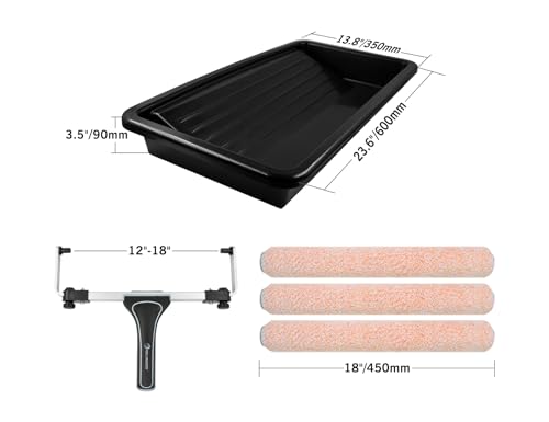 ROLLINGDOG 5PC 18 Inch Paint Roller Kit - color: 18 Inch Paint Roller Kit With Tray
