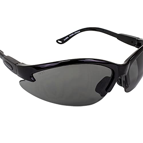 Global Vision Safety Shop Glasses - color: Black Frame/Smoke Lens