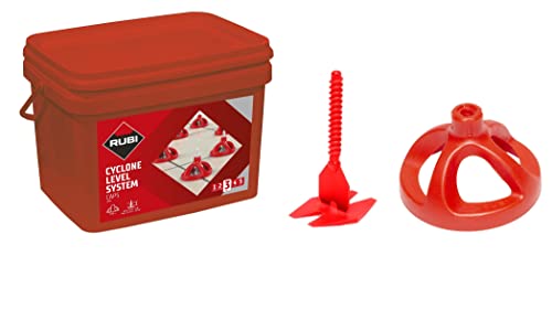 Cyclone Kit: Tile Tools & Tile Leveling System with 300 Tile Leveling Clips 1/8 and 100 Reusable Caps, Packaged in Practical Bucket for Easy Laying and Improved Finishing
