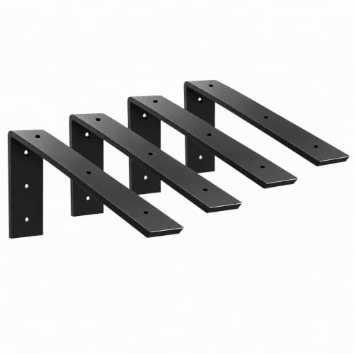 WINKER Countertop Support Bracket 4 Pack Heavy Duty 3/8" Thick Hidden L Shelf Bracket 14" x 6" x 2.5" Metal Corbels for Quartz/Granite/Wood/Concrete/Laminate Countertops, Black - size: 14″x6″x2.5″-3/8" thick, style: Black-4Pack