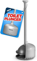 FORASTO Toilet Plunger with Holder - Heavy Duty Bathroom Cleaning Tools - color: Charcoal Gray, size: 1Pack