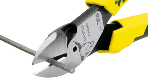 Tsunoda PKN-200TG, High-Leverage Heavy-Duty Diagonal Cutters, Wire Cutters, 8-Inch (200mm), Made in Japan - size: 8-inches Elastomer Handle