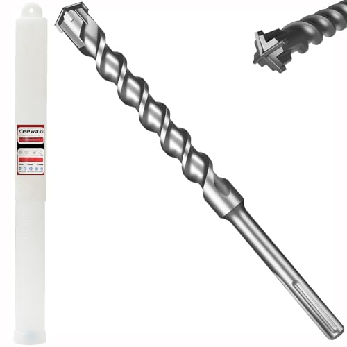 1-1/2" x 13" SDS Max Cross-Tip Rotary Hammer Drill Bit – Upgraded Heat-Treated Carbide Head, Extended Length 340mm for Longer Working Depth, Concrete Drill Bit for Masonry, Brick & Stone - size: 1-1/2" x 13"