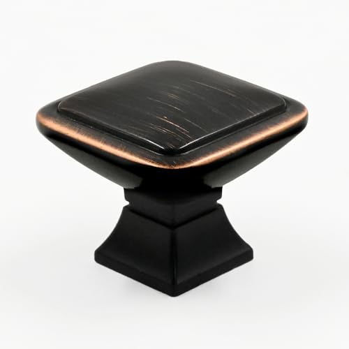 9BUILD 10 Pack Oil Rubbed Bronze Cabinet Knobs,Solid Square Drawer Pulls - color: Oil Rubbed Bronze, size: 1.2"/30MM