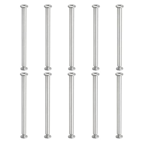 PATIKIL Hex Chicago Screws, 10 Set Binding Screw Posts M6 x 100 mm Connecting Hex Drive Socket Cap Bolt Nuts for Scrapbook Leather Belt Album Photo Furniture Repair, Silver - size: M6 x 100