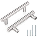 Probrico (30 Pack 3 Inch Hole Centers Kitchen Cabinet Handles Euro T Bar Cabinet Pulls Stainless Steel Kitchen Drawer Handles Brushed Nickel Furniture Dresser Cabinet Hardware, 5 Inch Total Length - color: Brushed Nickel, size: hole center 3"
