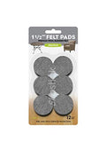 Slipstick Premium Wool Felt Furniture Pads/Chair Feet Floor Protectors (1.5 Inch Round) Includes 12 Heavy-Duty Felt Pads with Self Stick Adhesive, Gray, CB117 - size: 1-1/2" Round