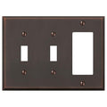 Amerelle Manhattan Double Toggle/Single Rocker Cast Metal Wallplate in Aged Bronze - size: 2 Toggle / 1 Rocker