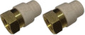 CPVC Brass Plumbing 1/2"" Adapter - Standard Female CPVC to Brass NPT (National Pipe Tapered) (Pack of 2) - size: 0.5 Inch (Pack of 2)