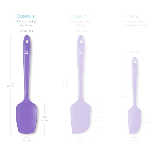 DI ORO Silicone Spoonula - Spoon Spatula, 600F Heat Resistant, Lavender - color: Lavender