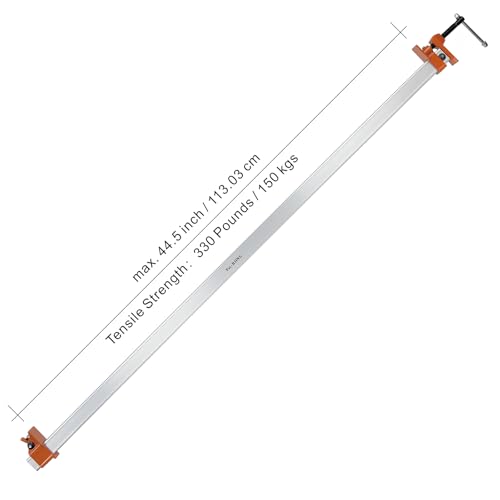 FEIRONG 48-inches Bar Clamps with 2-Pack, 330LB Load Limit with Built-in Ruler, 90° Angled Jaws for DIY Projects & Cabinet Installation - size: Orange 48-inch 2 Pack