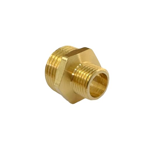 1/2" x 1/4" Male Threaded Hex Nipple Reducer Brass NPT Pipe Fitting Adapter Straight Connectors Pack of 5 - size: 1/2" x 1/4" -5 Pack