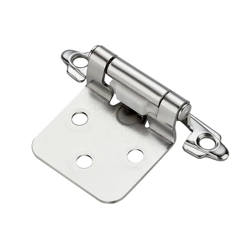 Polished Chrome Cabinet Hinges 1/2 Inch Overlay 10 Pack(5 Pairs) | Self-Closing Design, Semi-Concealed Face Frame Fit, Surface Mount, For Kitchen Doors, Cabinets, Hardware Updates - color: Polished Chrome