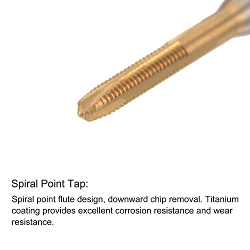 uxcell M2 x 0.4 Spiral Point Thread Tap and 1.6mm Drill Bit Set, Metric Titanium Plated Cobalt High Speed Steel Machine Screw Thread Tap Threading Tool - size: M2 x 0.4 + 1.6mm