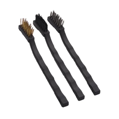 Harden 3-Piece Wire Brush Set – Professional Metal Brushes with Nylon, Steel & Brass Bristles, Heavy-Duty Bristle Brush Kit for Rust Removal, Cleaning & Detailing