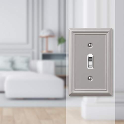 Amerelle 149TBN Chelsea Wallplate, 1 Toggle, Steel, Brushed Nickel, 1-Pack - color: Brushed Nickel, size: 1 Toggle