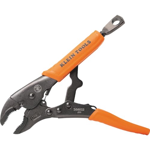 Klein Tools 38660 Locking Pliers Set, 7-Inch and 10-Inch Curved Jaw Pliers, Quick Release Handles, High Torque and Gripping Power, 2-Piece - size: 7-Inch, 10-Inch Set