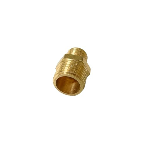 1/4" x 1/8" Male Threaded Hex Nipple Reducer Brass NPT Pipe Fitting Adapter Straight Connectors Pack of 5 - size: 1/4" x 1/8" -5 Pack