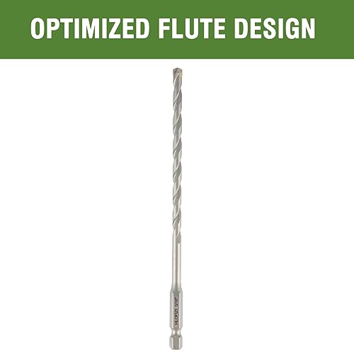 3/16" x 8" Masonry Drill Bits (2 Pack) Concrete Hammer Drill Bits Carbide Tipped, for Cement, Brick, Stone, Hex Shank - size: 3/16" - 2 Pack