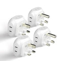 Ceptics South Africa Travel Plug Adapter Set - 4 Input - Ultra Compact - Light Weight - Type M and Type G - USA to Any Type M Countries Such as Botswana, Namibia - 4 Pack (PT-7-10L-4PK),White - size: 4 Pack, style: Type G, M - South Africa set