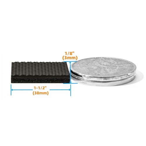 Furnigear Non Slip Furniture Pads - Self Adhesive Rubber Anti Skid Pads Grippers Rubber Chair Feet Furniture Pad for Hardwood Floors -Protectors for Furniture Table Legs Anti Slip 32 Pcs 1-1/2" Square - size: 1-1/2" Square 32pcs