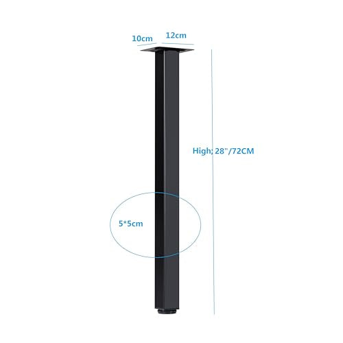 28 Inch Table Legs,with Adjustable Feet Pads,Set of 4(Black) - size: 28"
