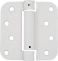 Self Closing Adjustable Spring Hinges White 4 Inch - 5/8 Radius 4-Pack - color: White Prime, size: 4" x 4" with 5/8" radius (Pack of 4)