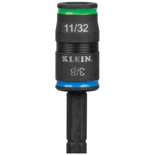 Klein Tools 32907 Impact Driver, 7-in-1 SAE Impact Socket Set, Flip Socket Set with 1/4, 5/16, 11/32, 3/8, 7/16 and 1/2-Inch Nut Driver Sizes and 1/4-Inch Bit Holder, 5-Inch Shaft - color: 7-in-1 W/ 11/32-inch