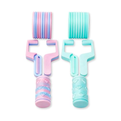 2 Pack Diamond Painting Roller Set with Storage Box – Multi Groove Pressing Tool for Secure Drill Placement, Easy Grip Handle, Diamond Art Accessories