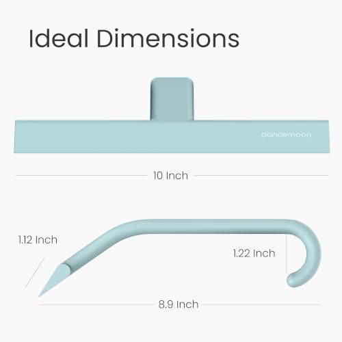 dancemoon JustHang Shower Squeegee with Built-in Hook, 10-Inch Slate Blue - color: Slate Blue