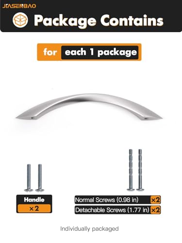20 Pack Brushed Nickel Cabinet Pulls 6.3 Inch Arch Twisted Silver Handles Drawer Kitchen Cupboard Bathroom Dresser Cabinet Hardware Zinc Alloy - color: Brushed Nickel, size: 6.3 inch Hole Centers