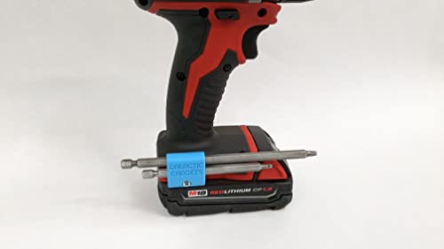 Magnetic Bit Holder for Milwaukee M18 Drill & Impact Driver - Open-Ended Pass-Through for Long Bits (Blue) - Galactic Gadgets - color: Blue