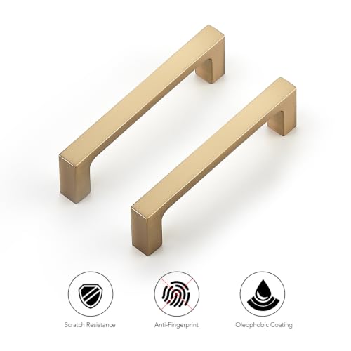 Ravinte Champagne Bronze Kitchen Cabinet Solid Handles,3 Inch,5 Pack - color: Champagne Bronze, size: 3 Inches Hole Center