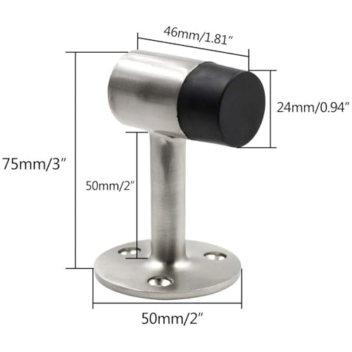 Heavy Duty Floor Stop Door Stopper, 3 Inch / 75mm, Pack of 4