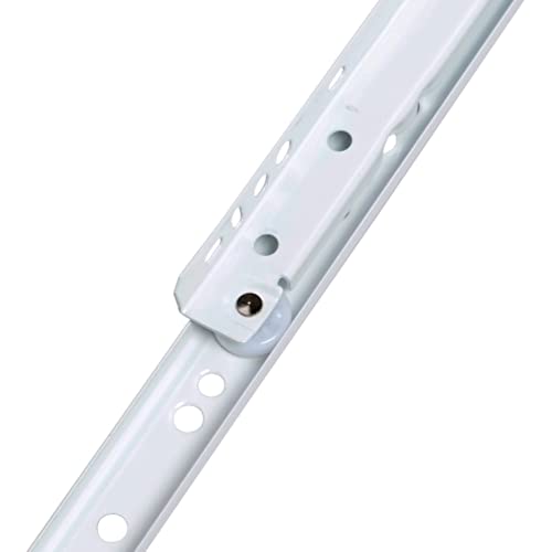 16" Bottom-Mount Drawer Slide Kit, Steel Tracks, 1.2 mm Thick, 1-Pair, White Powder Coat Finish - size: 16 in