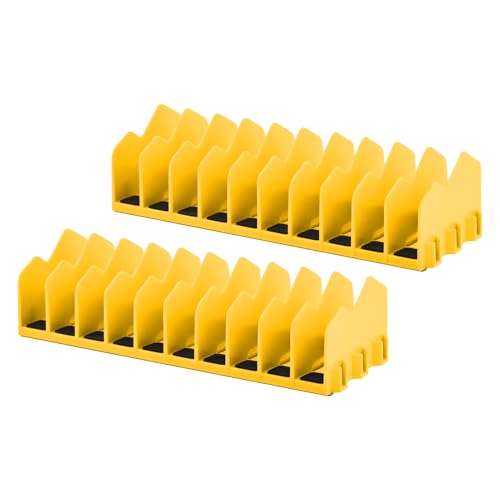 Pliers Organizer 2‑Pack, Expandable 20‑Slot Tool Rack - color: yellow