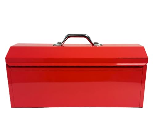 Homak Tool Box, 19" Portable Steel Tall Tool Box with Metal Latch Closure & Plastic Handle, Multi-Purpose Heavy Duty Toolbox with metal Tray, Red - size: 19-Inch x 7-Inch x 8-1/2-Inch - Tall