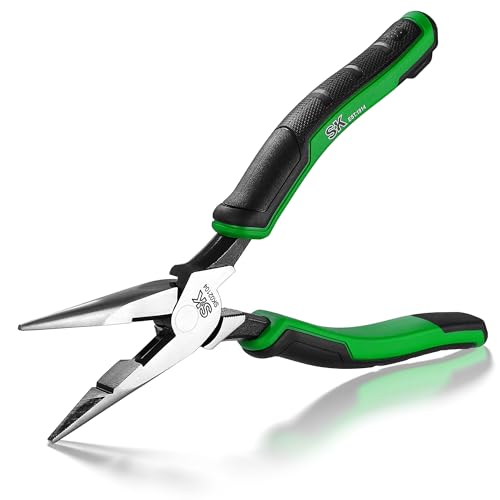 SK 8-Inch Needle Nose Pliers, Long Nose Pliers, Twill Teeth & Nali Holder - style: 8in Long Nose Pliers