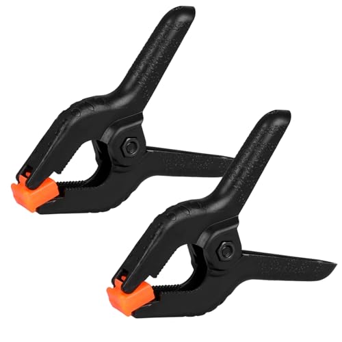 2 Pack Spring Clamps, 8.5inch Plastic Clips, Small Backdrop Clips, Clamps Heavy Duty, Spring Clips for Crafts, Backdrop Stand, Woodworking, Photography Studios (Black) - size: 2 Pack,8.5inch