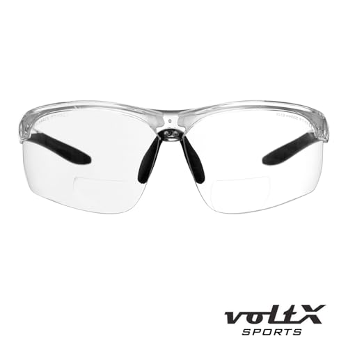 voltX ULTIMATE SPORTS Clear Bifocal Reading Safety Glasses +2.0 Dioptre - color: Clear Frame/Clear Lens, size: +2.0 Dioptre