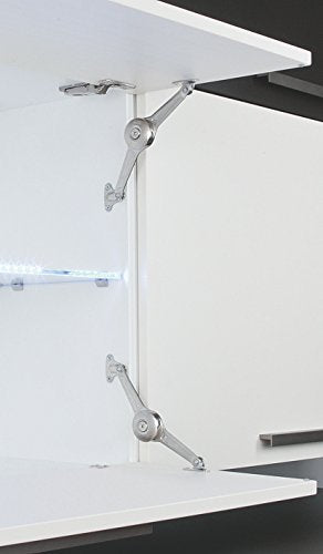 Rok Hardware Duo Flap Lid Support Stay Folding Arm with Adjustable Horizontal Soft Close and Hold Open Cabinet Door Toy Box Hinges