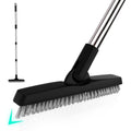 BITOPE Grout Brush Cleaner with Adjustable Long Handle Swivel V-Shaped Stiff Bristles Scrubber for Cleaning Tile Crevice Line Corner Bathroom Shower Baseboards Hard to Reach Areas-56 inch