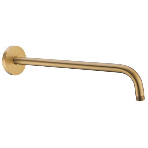 RANDOM 16 Inch Shower Arm with Flange,Stainless Steel 90 Degree Rain Shower Head Extension Arm,Wall-Mounted Shower Head Arm for Fixed Shower Head,Champagne Bronze.RD91018-16CB - color: 16″Champagne Bronze(Round Flange)