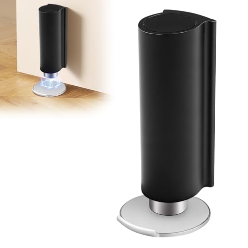 Magnetic Door Stoppers Black WYGWP Stainless Steel No Drilling Wedge Stops Heavy Duty Catch Holder to Keep Doors Open - color: Black Door Stop
