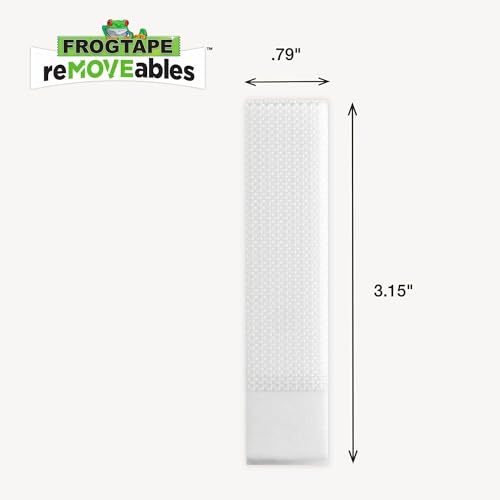 FrogTape reMOVEables Large Picture Hanging Strips, Damage-Free Removable Adhesive Wall Strips, Picture Hangers, Stick On Wall Mounting for Frames, Canvas, Home Décor, White, 12 Pairs (24 Pieces) - size: 12 Pairs (Pack of 2), style: Large