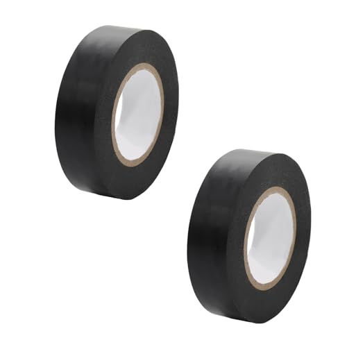 Black Electrical Tape PVC – 0.75” x 65’ 2 Rolls, High Adhesion, Waterproof & Heat-Resistant, Insulating Tape for Wire Repair, Automotive, Indoor Outdoor Use - color: Black