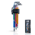 YOIbuy PRO Hex Key Wrench Set, 9-Piece Metric Allen Wrench Set, 1.5-10MM, SK2 Steel, Anti-Slip Ball End, Long Arm, Color-Coded, HEX-PRO Tech, for Mechanical Equipment, Vehicle, and Bicycle Repairs