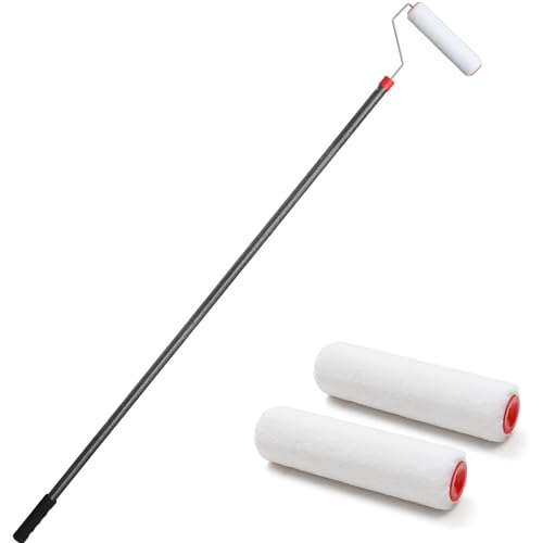 FLY HAWK Paint Roller, 6FT Paint Roller Extension Pole Paint Roller kit with House Paint Roller Brush Stainless Steel Pole, New Splicing Rod, Mural Brush for Walls and Ceiling - size: Black-6FT