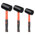 ZOENHOU 3 PCS 16oz 24oz 32oz Black Rubber Mallet Hammer, Solid Rubber Mallet Head with Non Slip Handle, Rubber Hammer for All Projects - color: Black, size: 16Oz 24Oz 32Oz